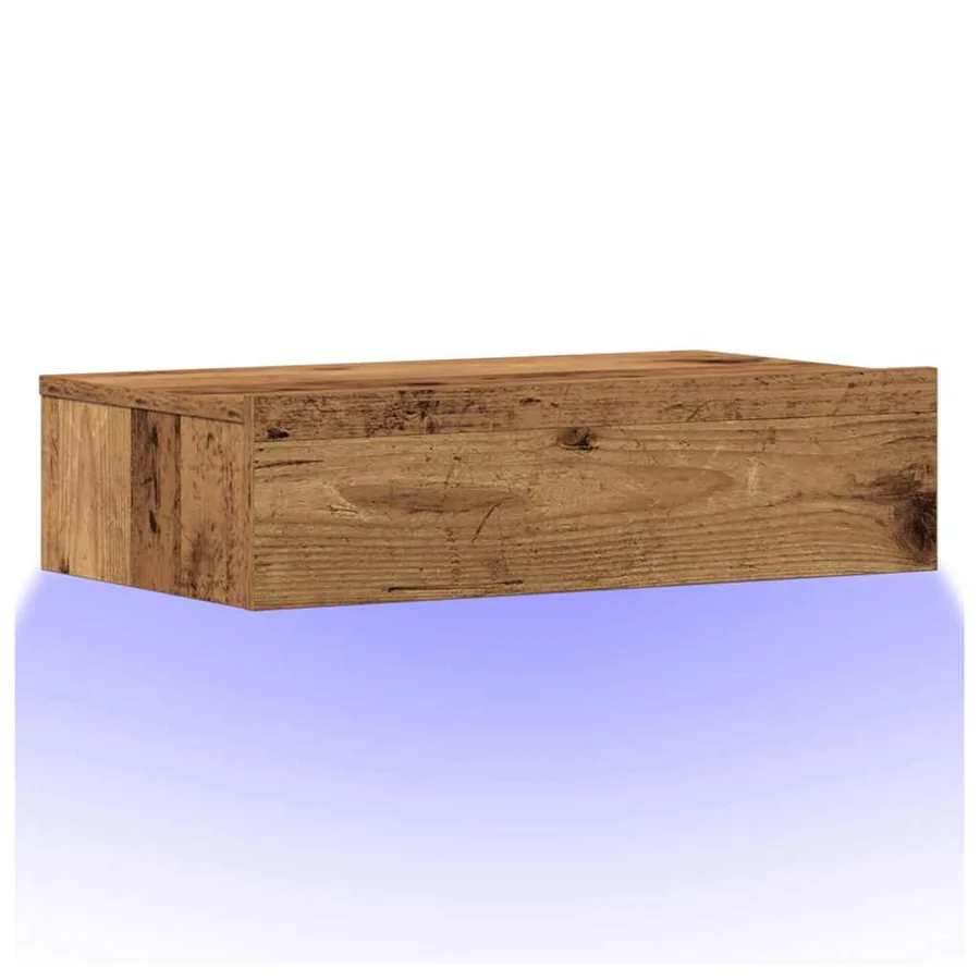 Table de chevet vieux bois 60x35 cm bois d'ingénierie - 3