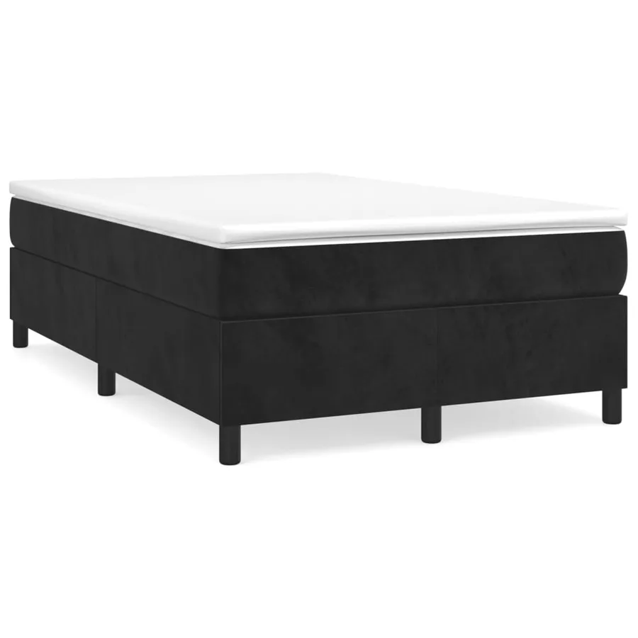 Sommier à lattes de lit avec matelas Noir 120x200 cm Velours - 2