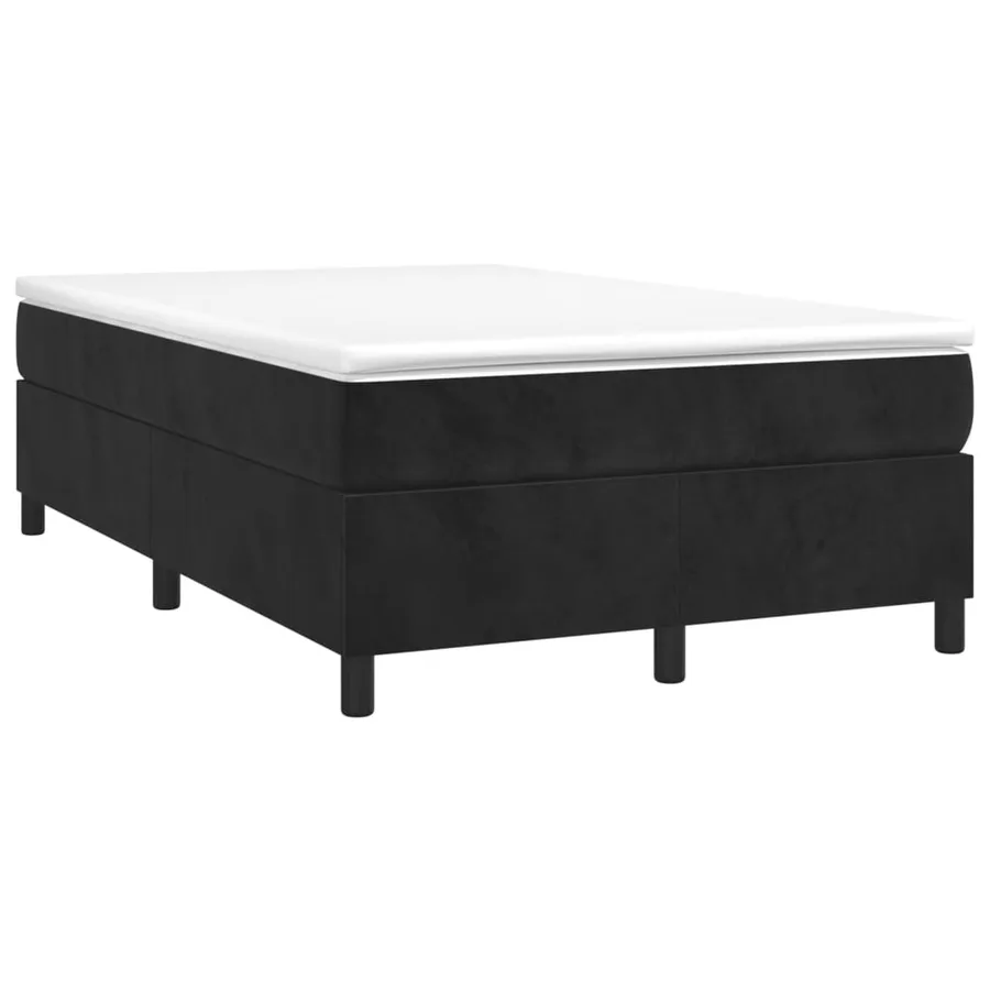 Sommier à lattes de lit avec matelas Noir 120x200 cm Velours - 3