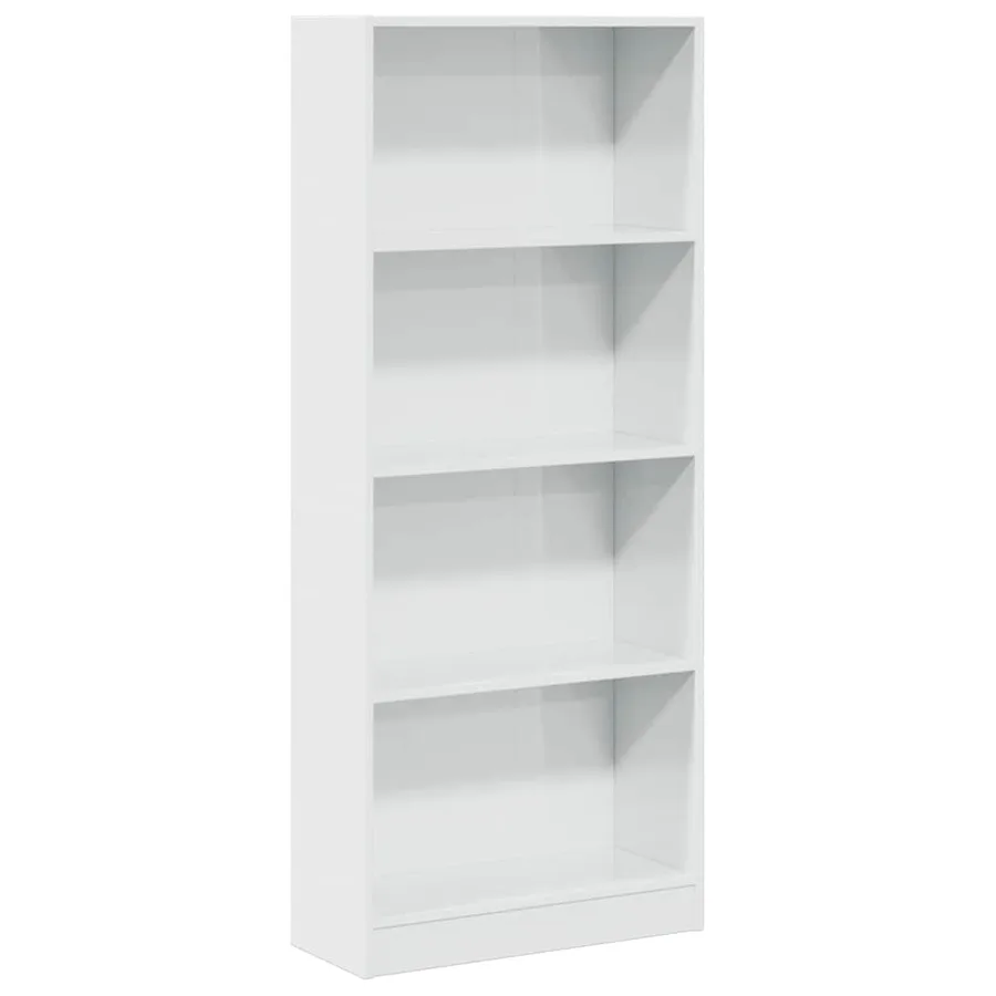 Bibliothèque blanc brillant 60x24x143 cm bois d'ingénierie - 2
