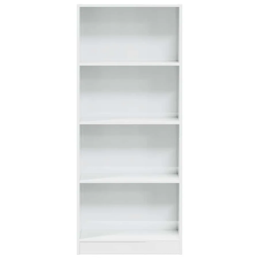 Bibliothèque blanc brillant 60x24x143 cm bois d'ingénierie - 4