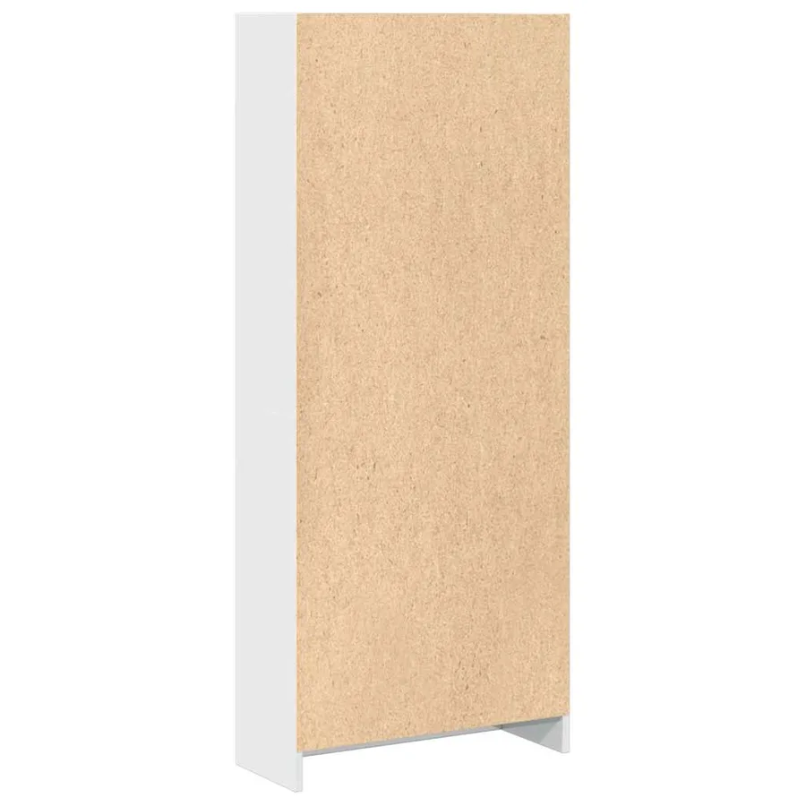 Bibliothèque blanc brillant 60x24x143 cm bois d'ingénierie - 5