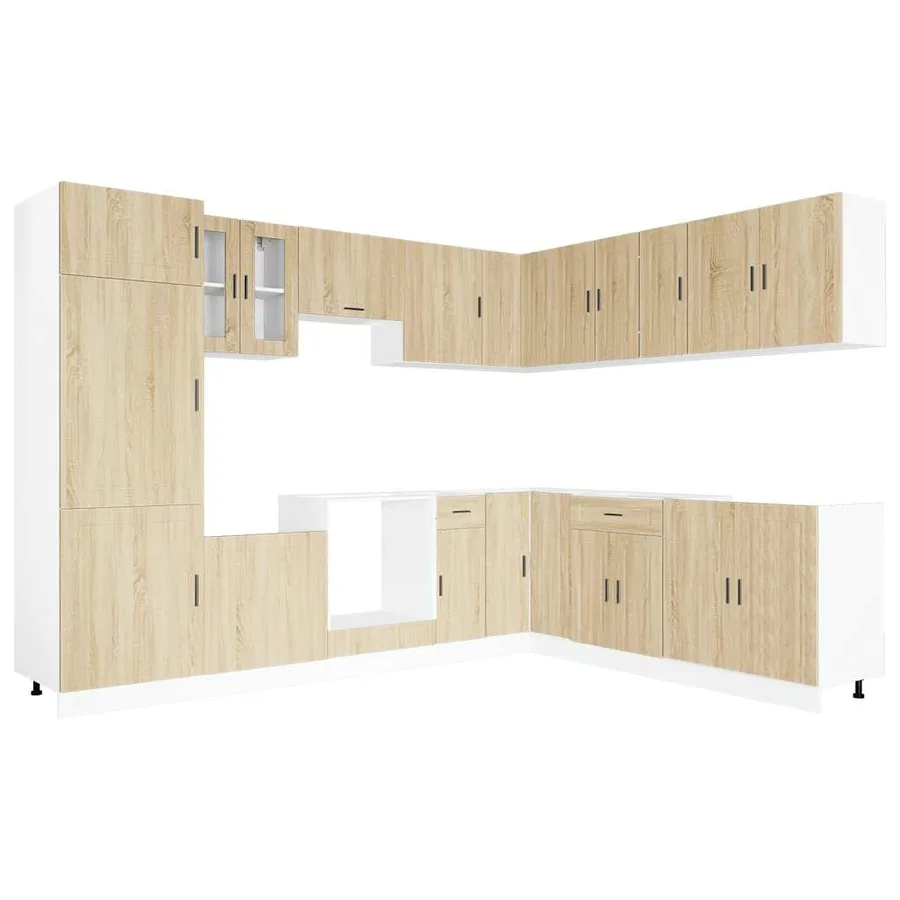 Ensemble d'armoires de cuisine 14 pcs Porto bois d'ingénierie - 2