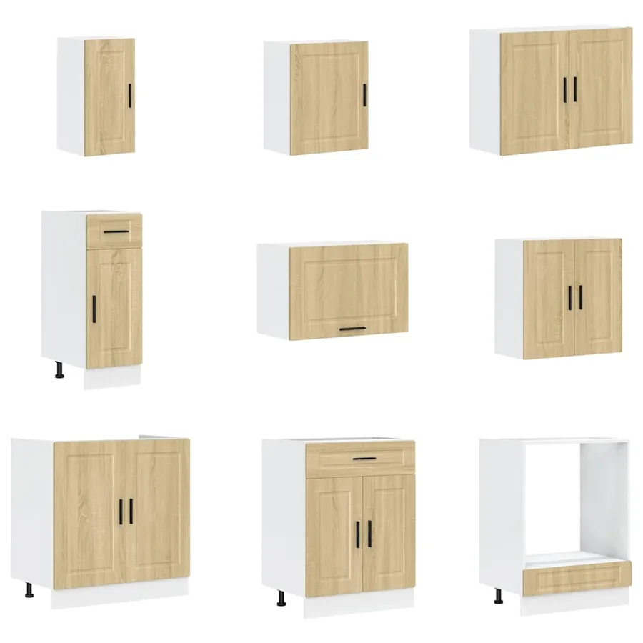 Ensemble d'armoires de cuisine 14 pcs Porto bois d'ingénierie - 4