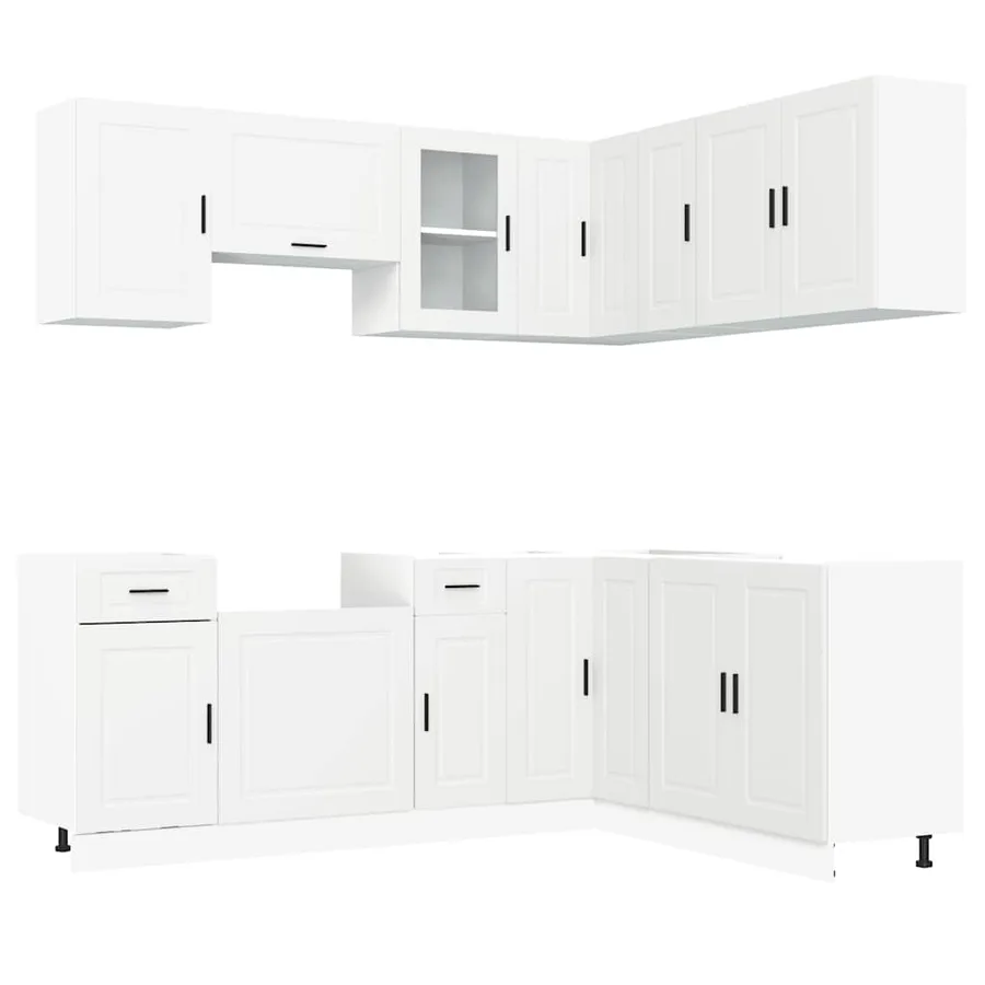 Ensemble d'armoires cuisine 11pcs Porto blanc bois d'ingénierie - 2