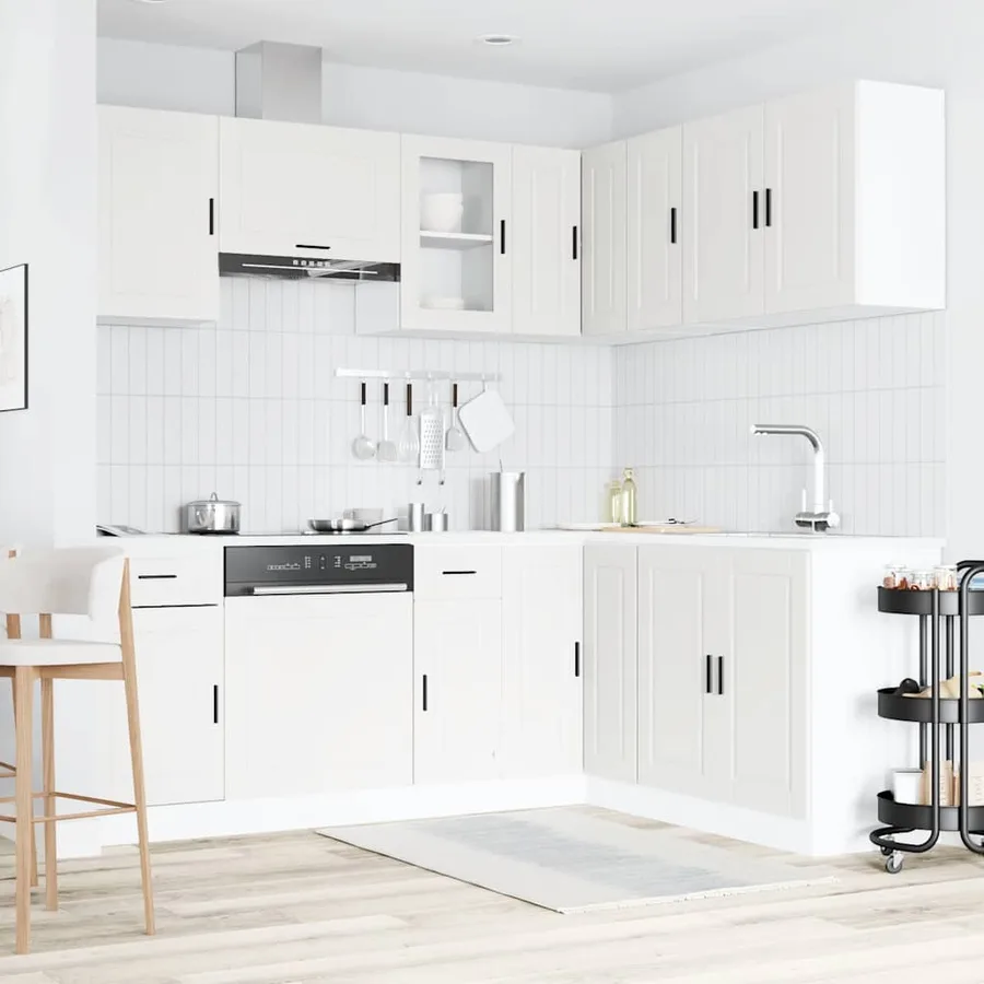 Ensemble d'armoires cuisine 11pcs Porto blanc bois d'ingénierie - 3