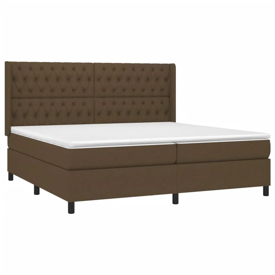 Sommier à lattes de lit avec matelas Marron foncé 200x200 cm - 3