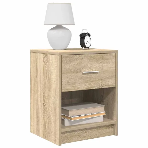 Tables de chevet 2 pcs avec tiroir Chêne Sonoma 40x34x50 cm