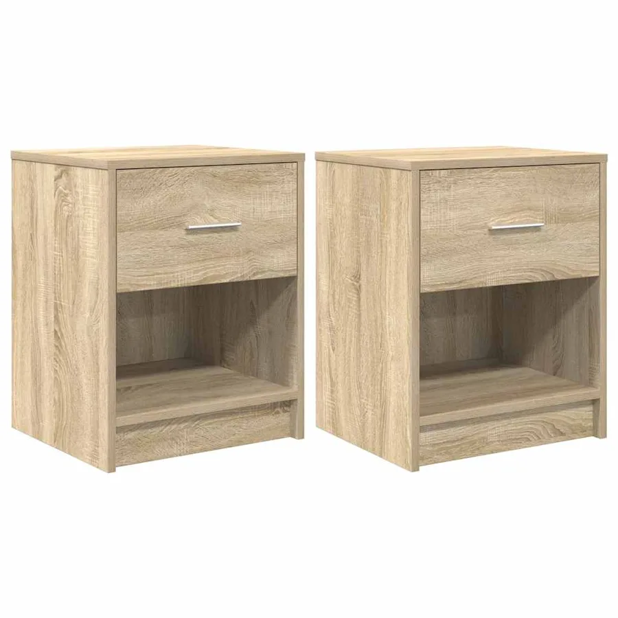 Tables de chevet 2 pcs avec tiroir Chêne Sonoma 40x34x50 cm - 2