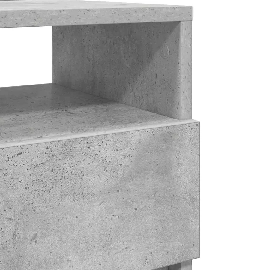 Tables de chevet (lot de 2) avec 2 tiroirs gris béton 40 x 33 x 60 cm - 10