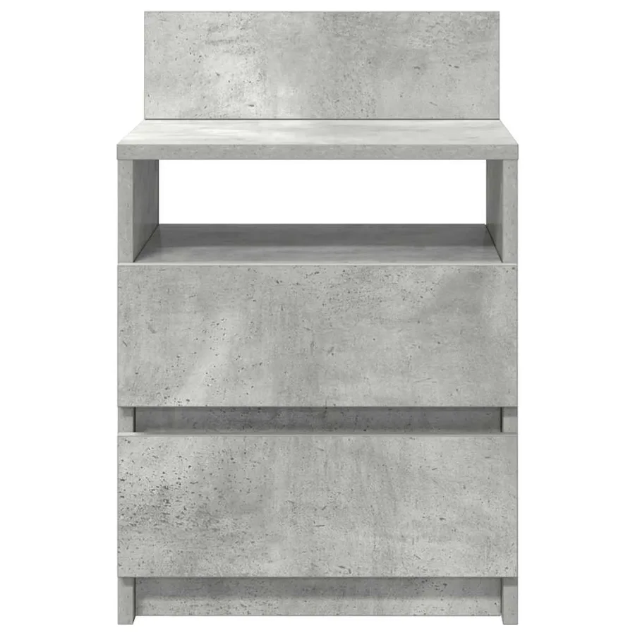Tables de chevet (lot de 2) avec 2 tiroirs gris béton 40 x 33 x 60 cm - 4