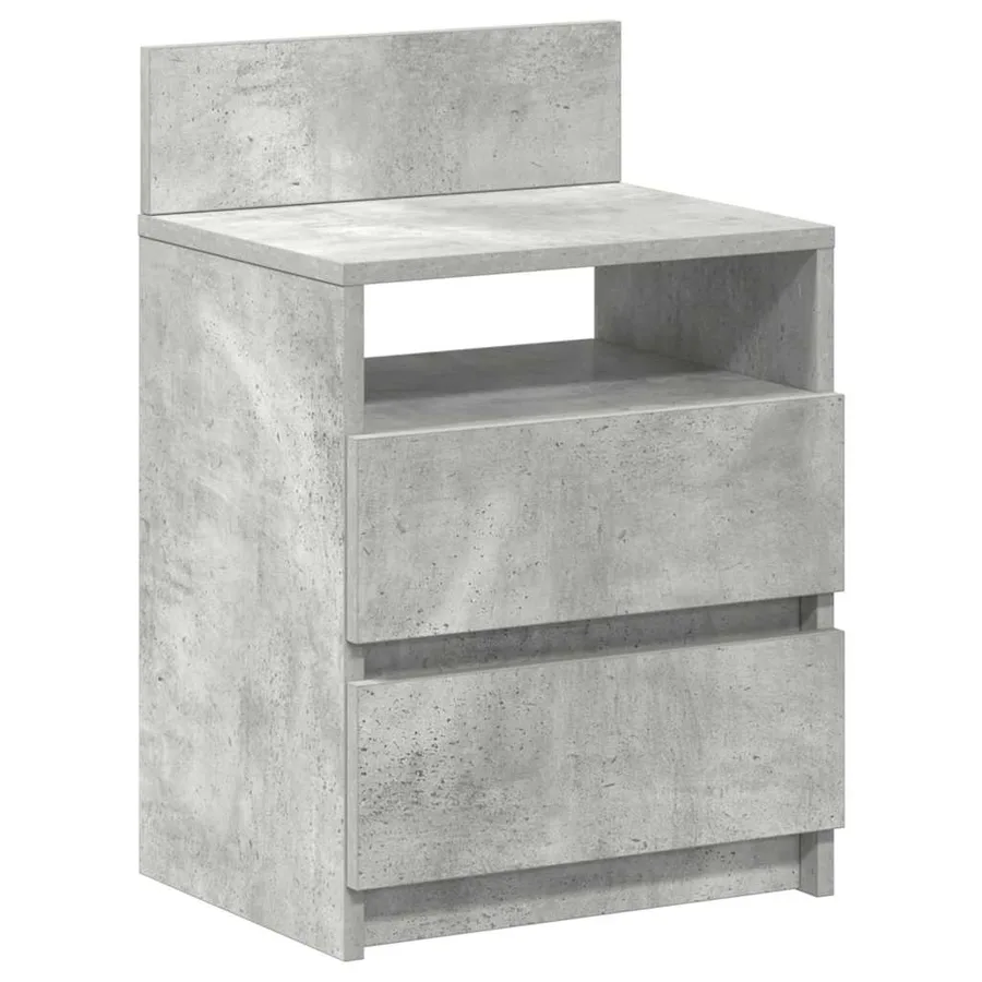 Tables de chevet (lot de 2) avec 2 tiroirs gris béton 40 x 33 x 60 cm - 6
