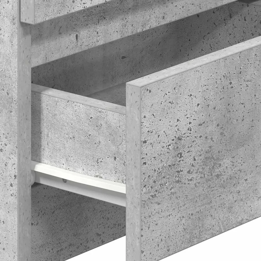 Tables de chevet (lot de 2) avec 2 tiroirs gris béton 40 x 33 x 60 cm - 9