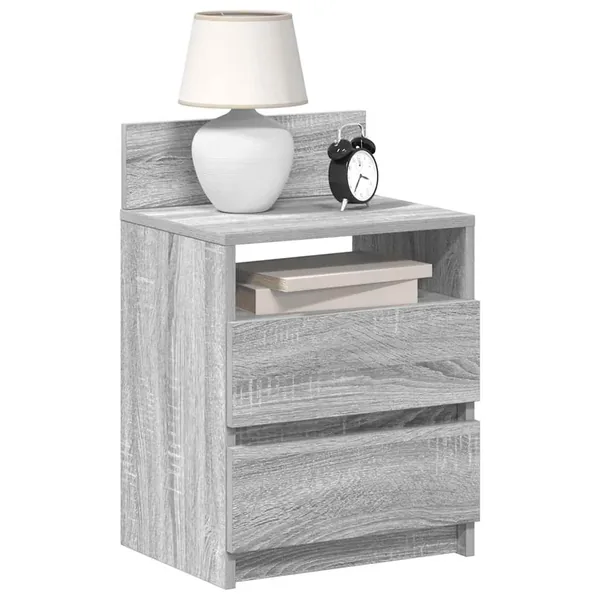 Tables de chevet 2 pcs avec 2 tiroirs Gris Sonoma 40x33x60 cm