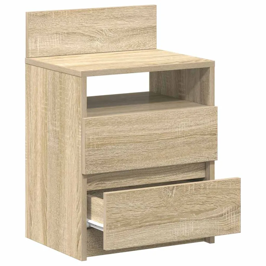 Tables de chevet 2 pcs avec 2 tiroirs Chêne Sonoma 40x33x60 cm - 5