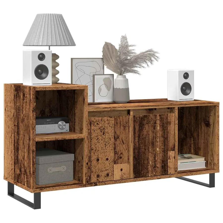 Meuble TV vieux bois 100x35x55 cm bois d'ingénierie - 3