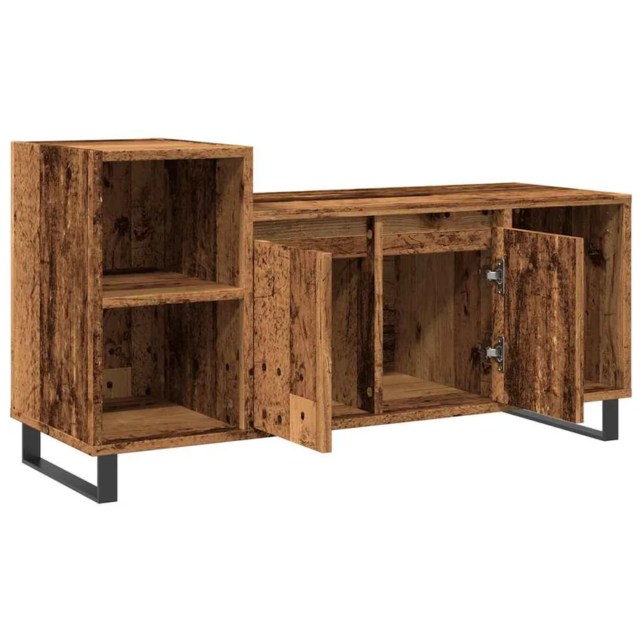 Meuble TV vieux bois 100x35x55 cm bois d'ingénierie - 5