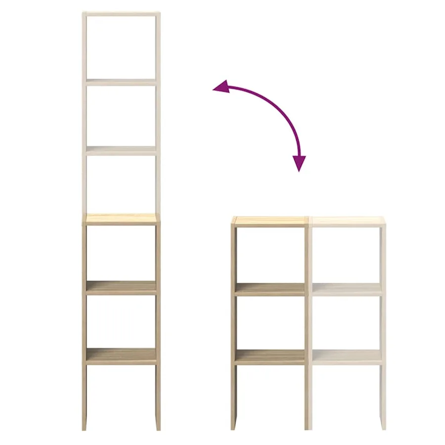 Bibliothèques 2 pcs empilable chêne sonoma bois d'ingénierie - 7
