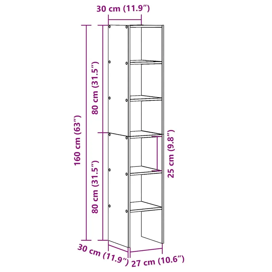 Bibliothèques 2 pcs empilable chêne artisanal bois d'ingénierie - 10