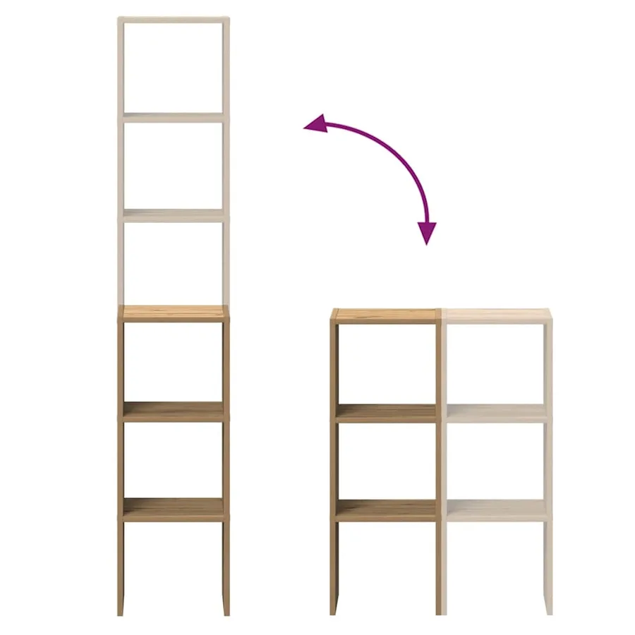 Bibliothèques 2 pcs empilable chêne artisanal bois d'ingénierie - 7