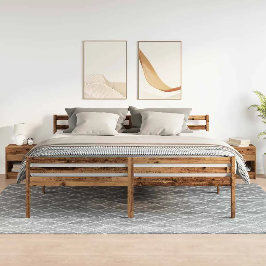Tables de chevet 2 pcs avec tiroir bois ancien 39 x 28 x 41 cm