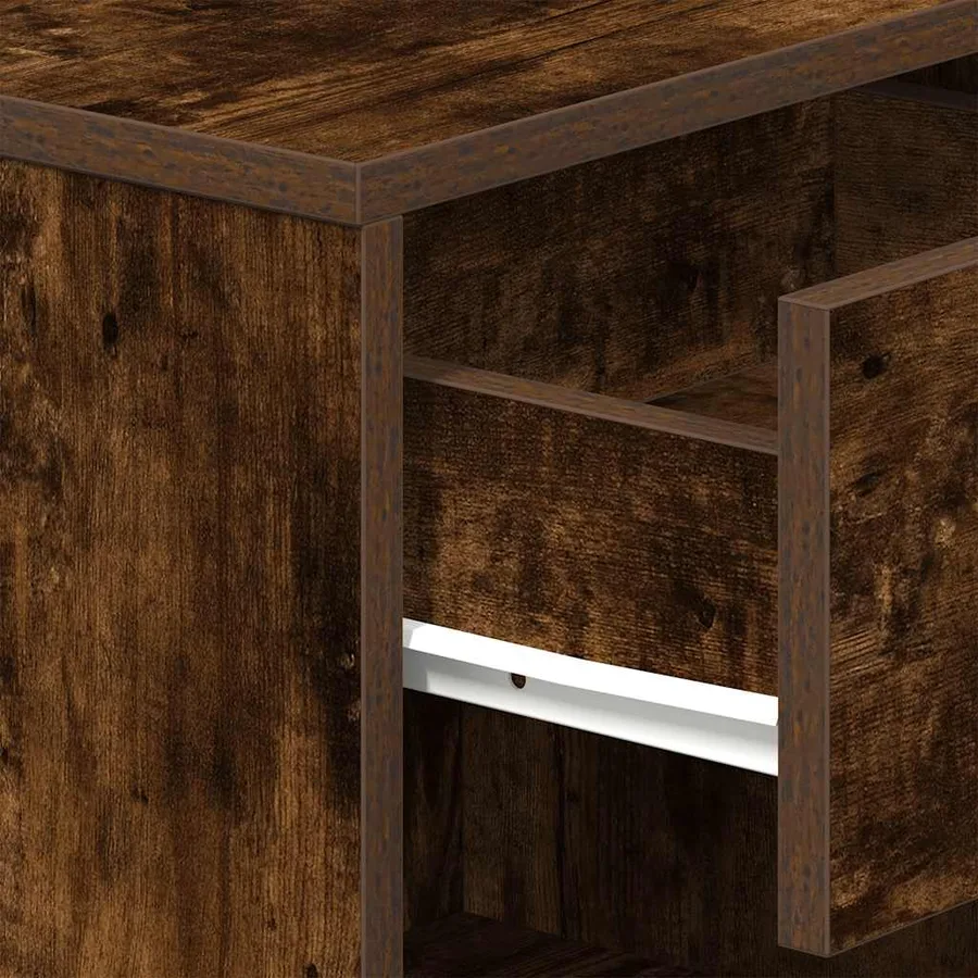 Tables de chevet 2 pcs avec tiroir chêne fumé 39x28x41 cm - 9
