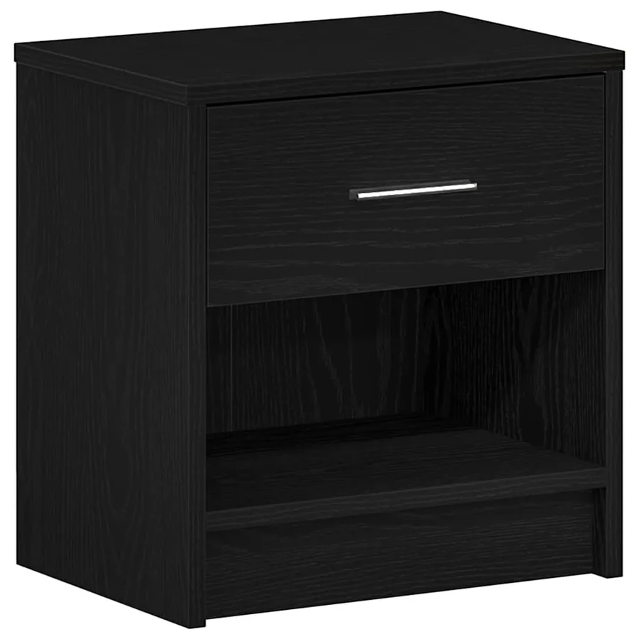 Table de chevet avec tiroir noire 39 x 28 x 41 cm - 2