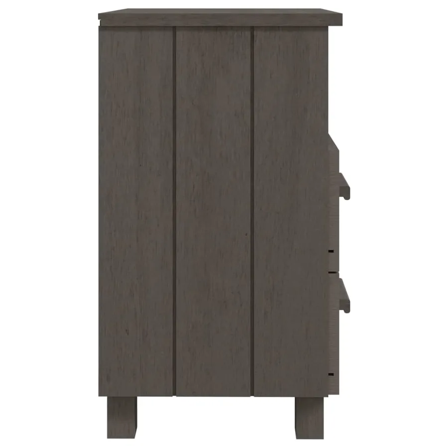 Tables de chevet HAMAR 2 pcs Gris clair 40x35x62 cm Bois massif - 5