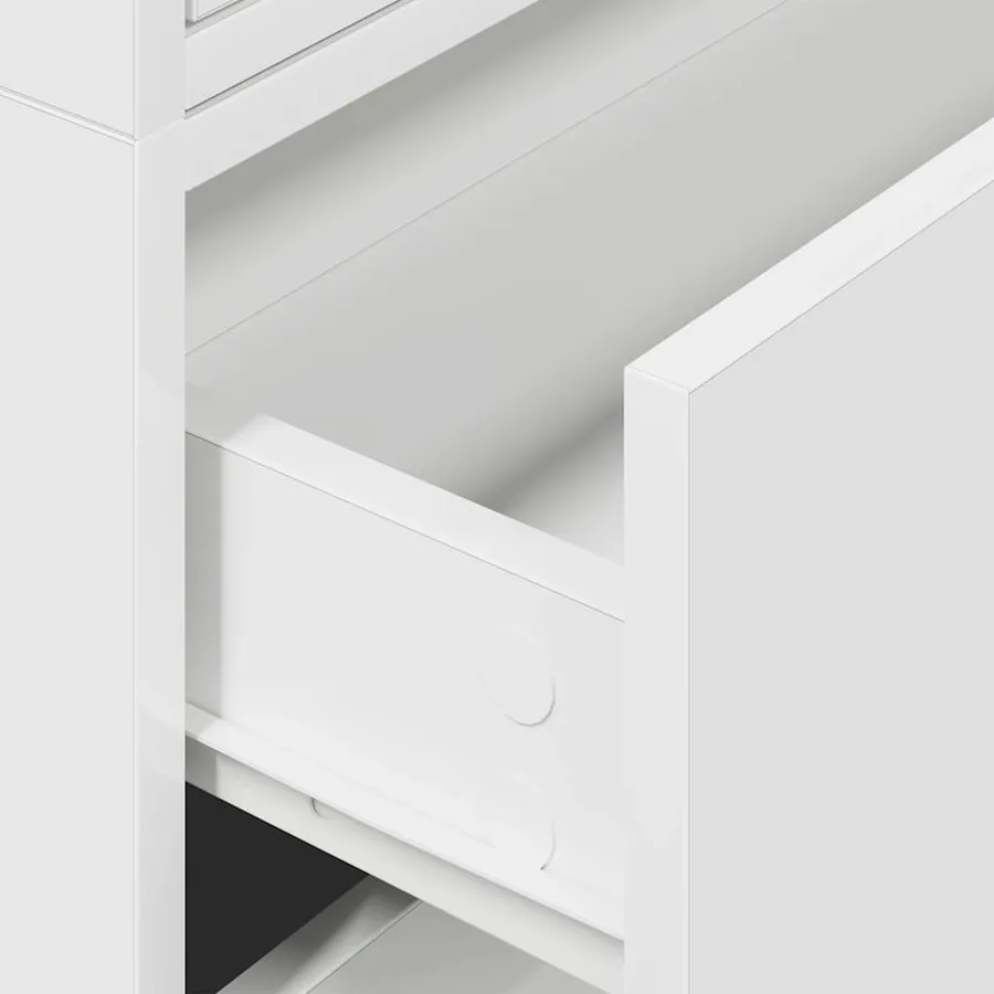 Armoires avec 2 tiroirs 2pcs blanc 60x31x40cm bois d'ingénierie - 8