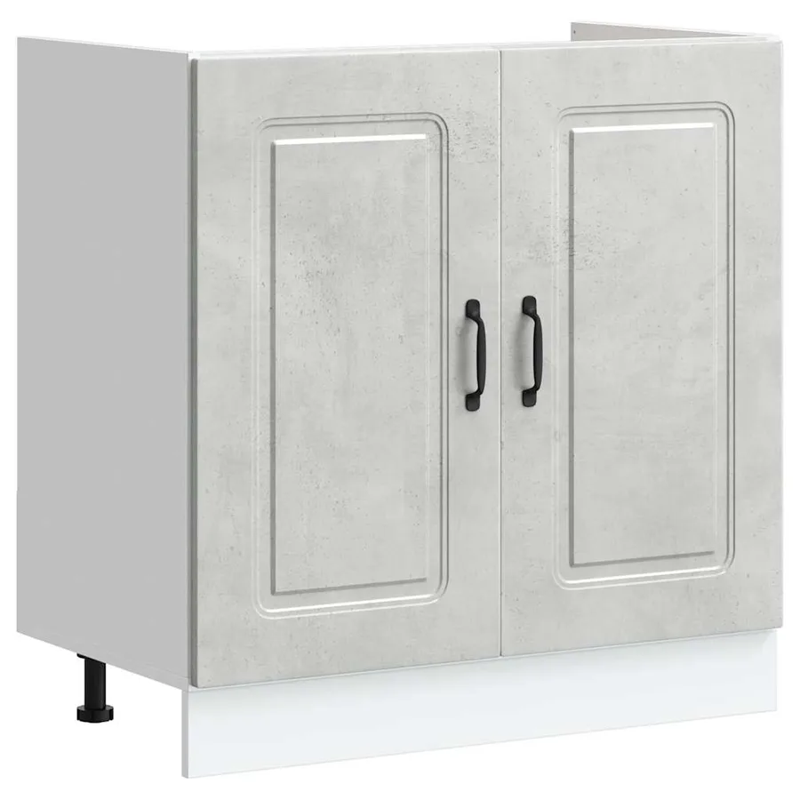 Meuble bas pour évier Kalmar gris béton bois ingénierie - 2