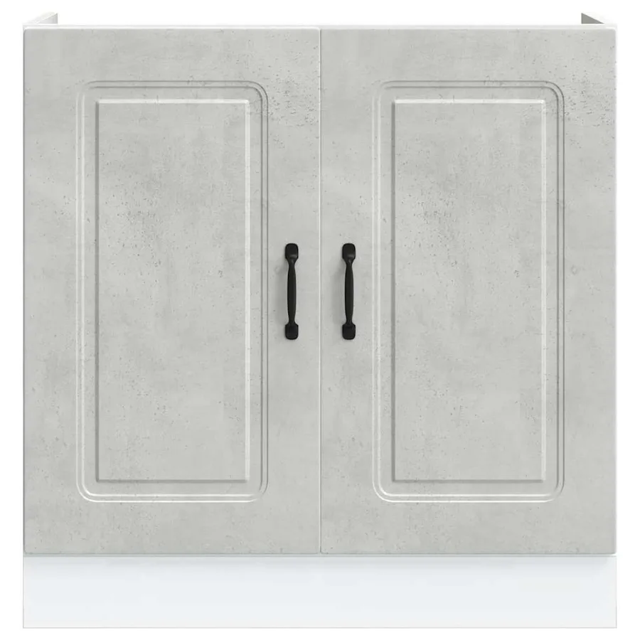 Meuble bas pour évier Kalmar gris béton bois ingénierie - 4