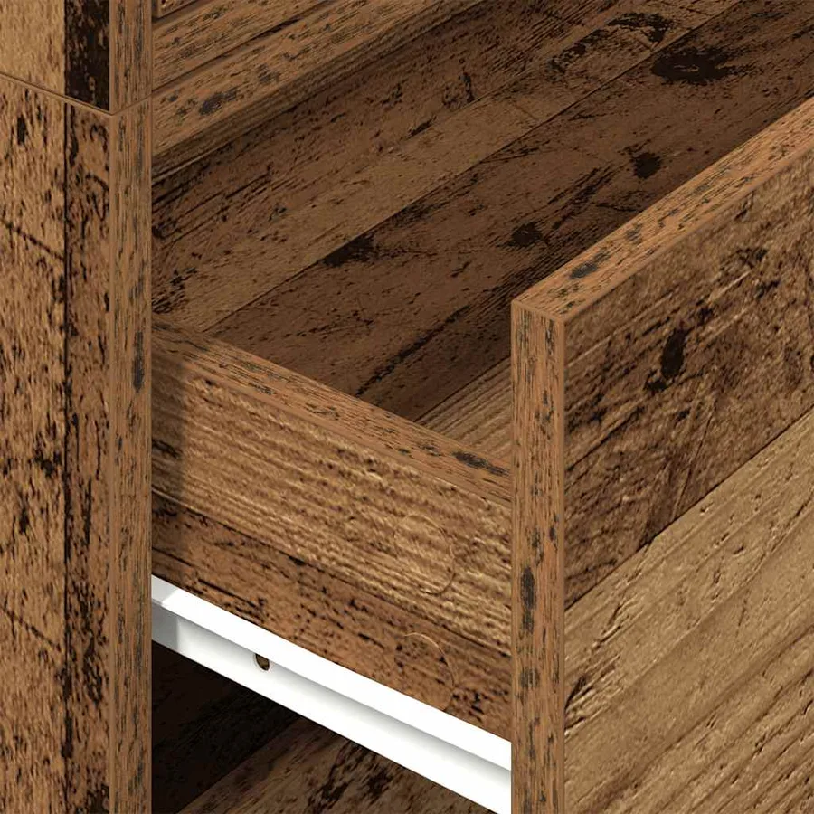 Armoires avec 2 tiroirs 2 pcs vieux bois bois d'ingénierie - 8