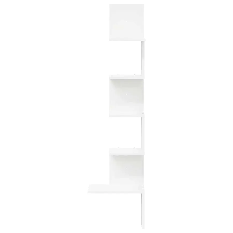 Étagère d'angle murale blanc 32x32x127,5 cm bois d'ingénierie - 4