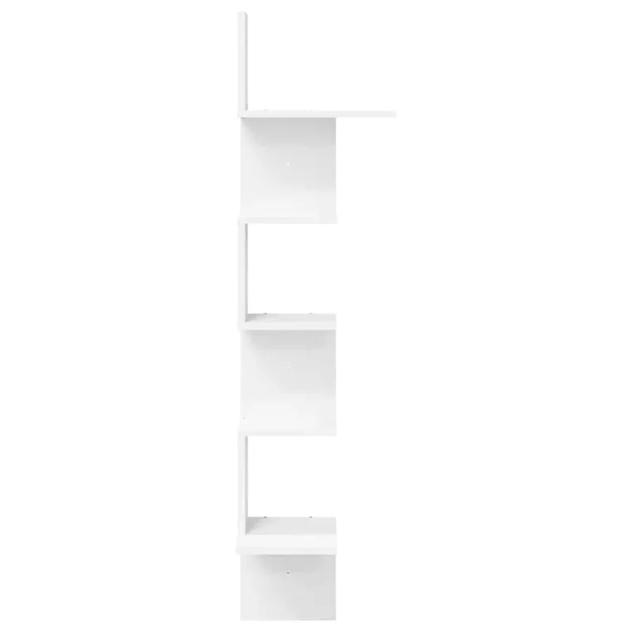 Étagère d'angle murale blanc 32x32x127,5 cm bois d'ingénierie - 5