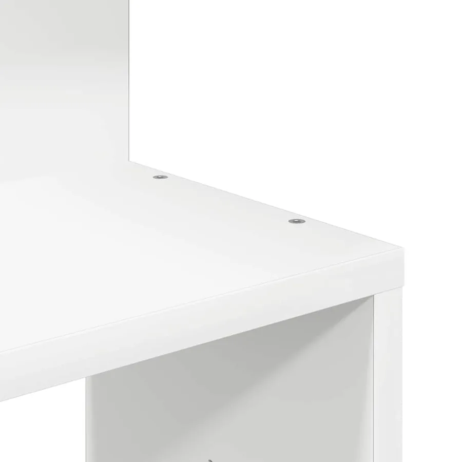 Étagère d'angle murale blanc 32x32x127,5 cm bois d'ingénierie - 7