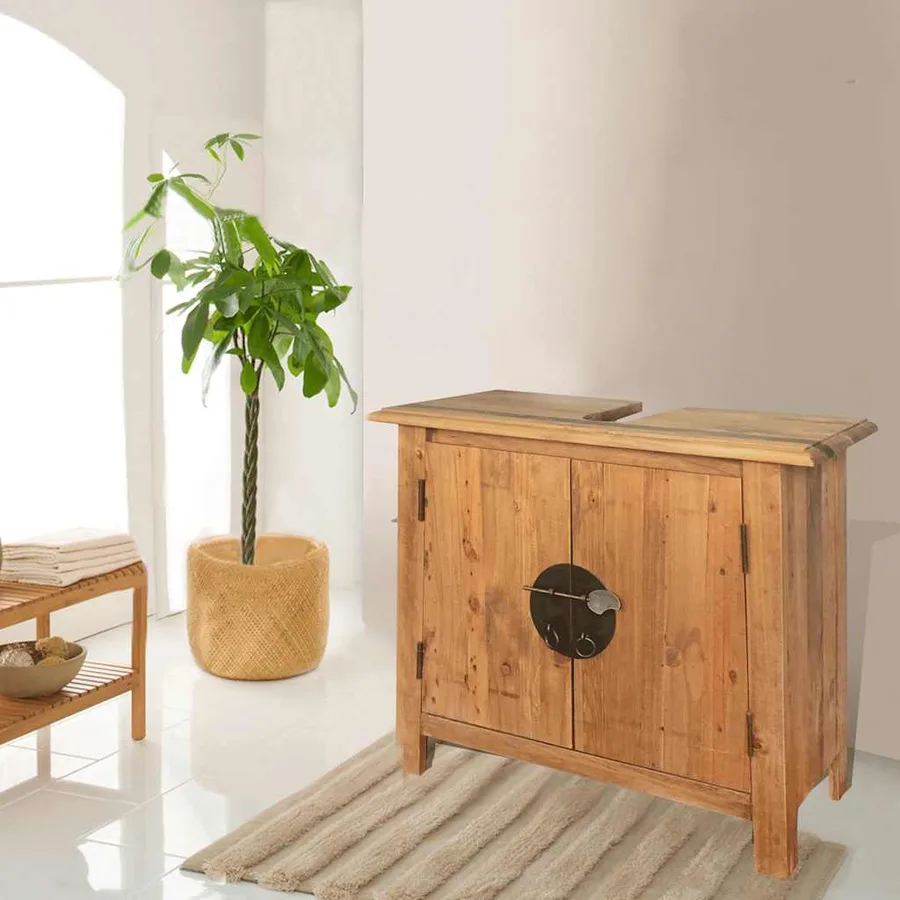 Mobilier de salle de bain Bois de pin massif - 2