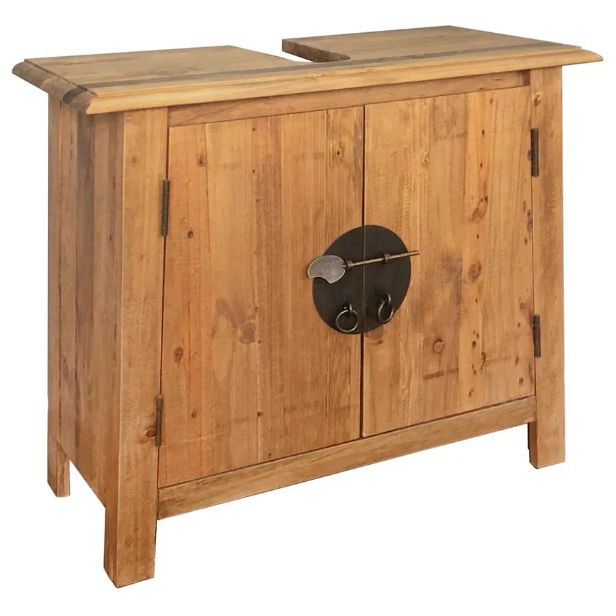 Mobilier de salle de bain Bois de pin massif - 3