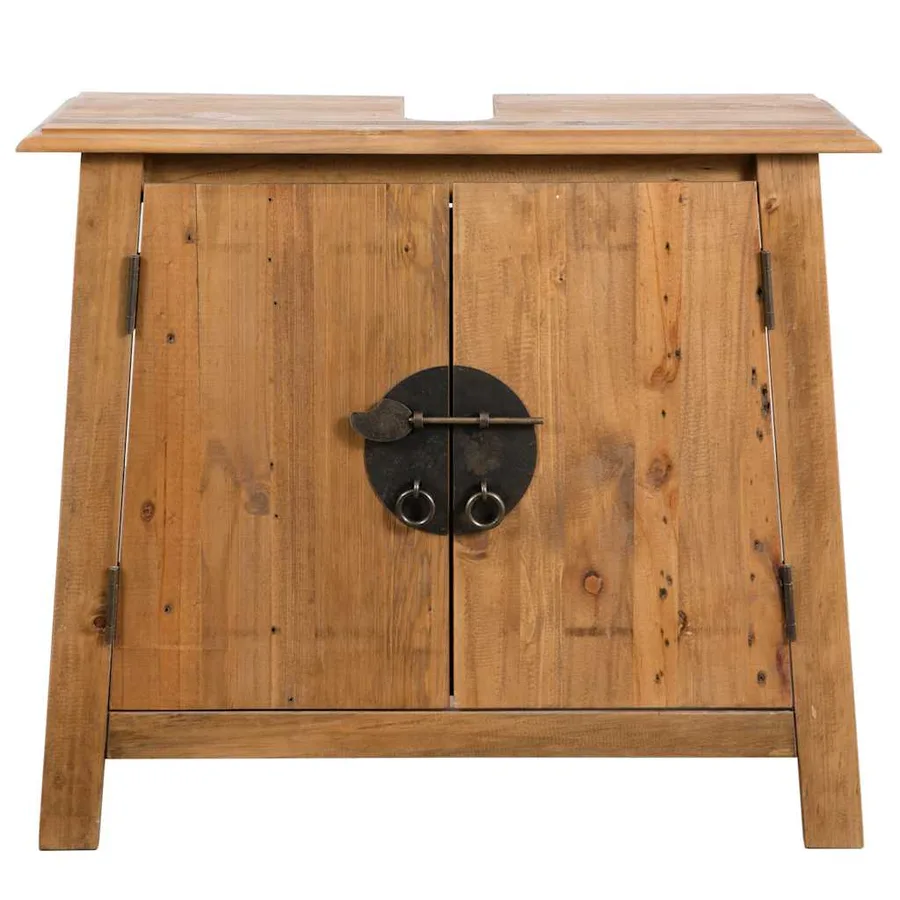 Mobilier de salle de bain Bois de pin massif - 4