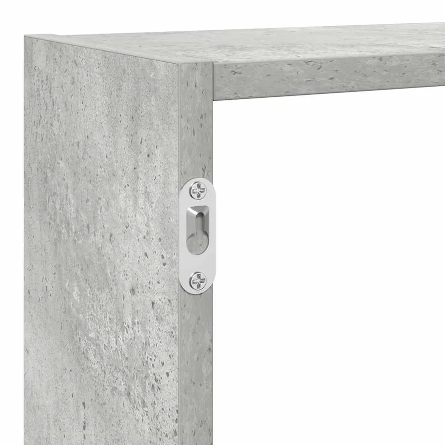 Étagère cube murale 7 compartiments gris béton bois ingénierie - 8