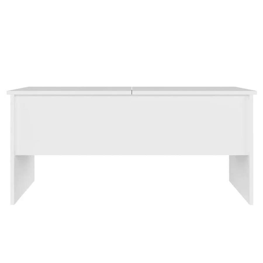 Table basse Blanc 102x50,5x46,5 cm Bois d'ingénierie - 6