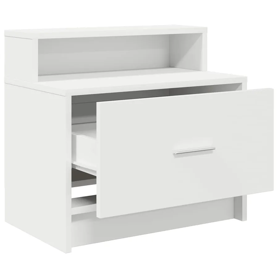 Table de chevet avec tiroir blanc 51x31x47 cm - 5