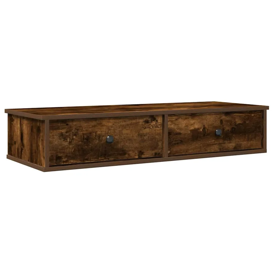 Étagère murale avec tiroirs chêne fumé bois d'ingénierie - 2