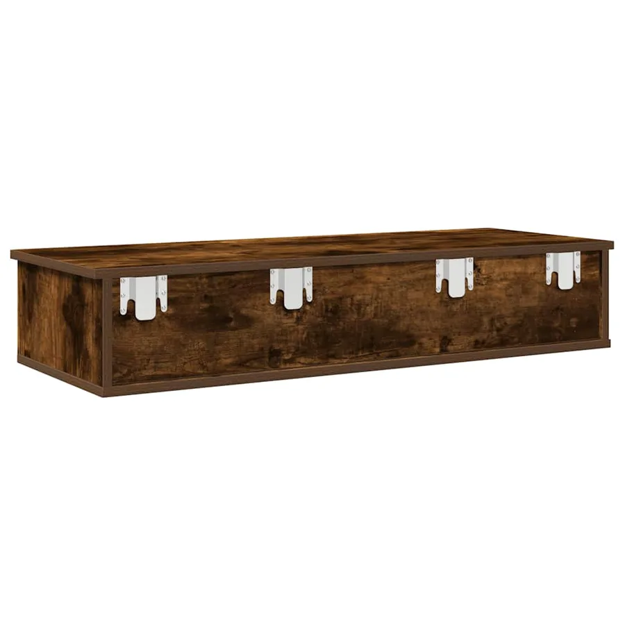 Étagère murale avec tiroirs chêne fumé bois d'ingénierie - 6