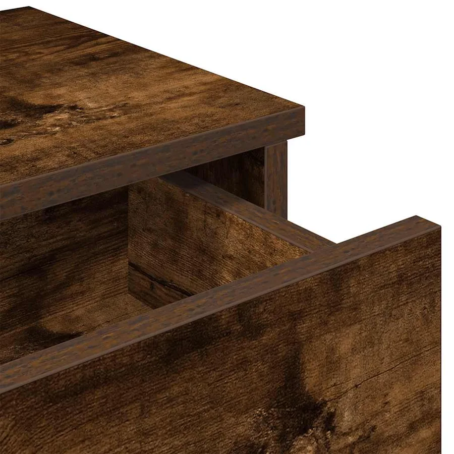 Étagère murale avec tiroirs chêne fumé bois d'ingénierie - 8