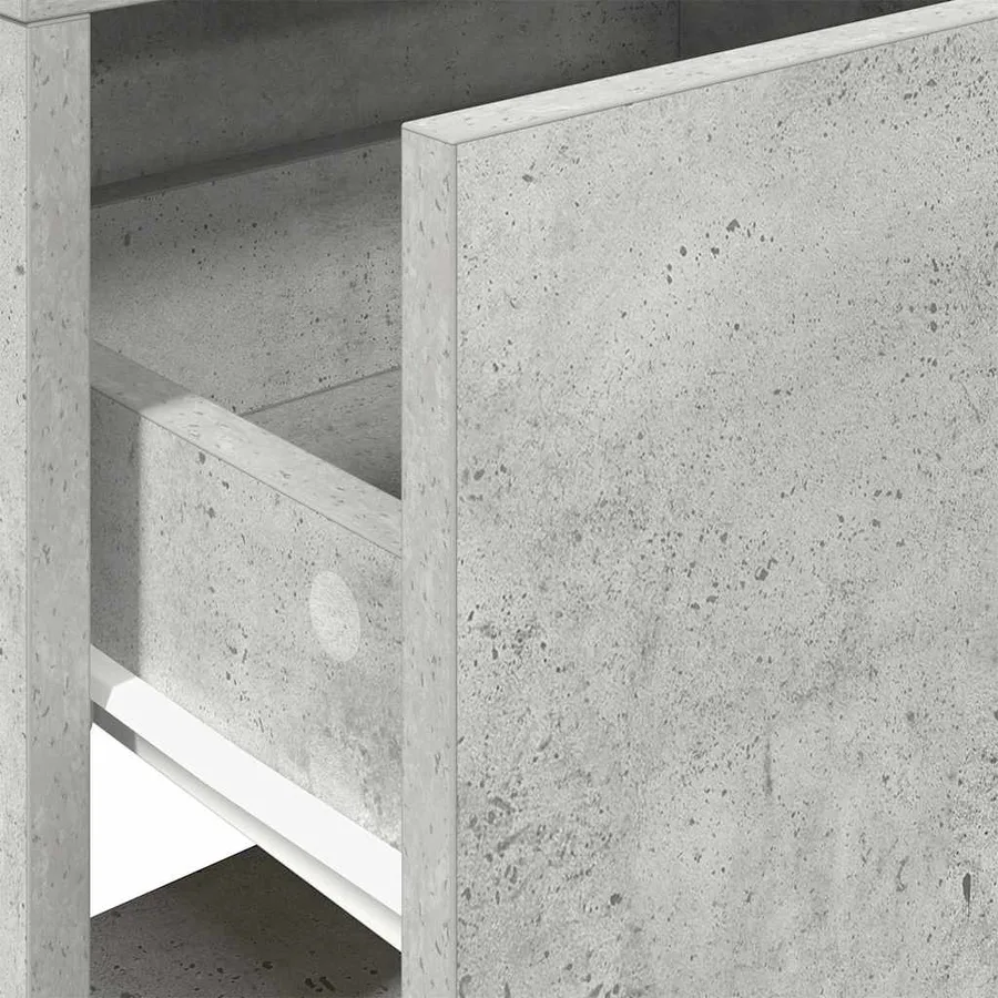 Tables de chevet avec tiroir 2 pcs gris béton 51x31x47 cm - 9