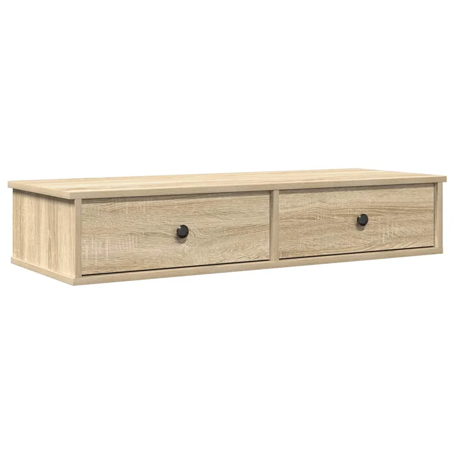 Étagère murale avec tiroirs chêne sonoma bois d'ingénierie - 2