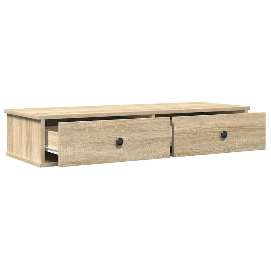 Étagère murale avec tiroirs chêne sonoma bois d'ingénierie - 7
