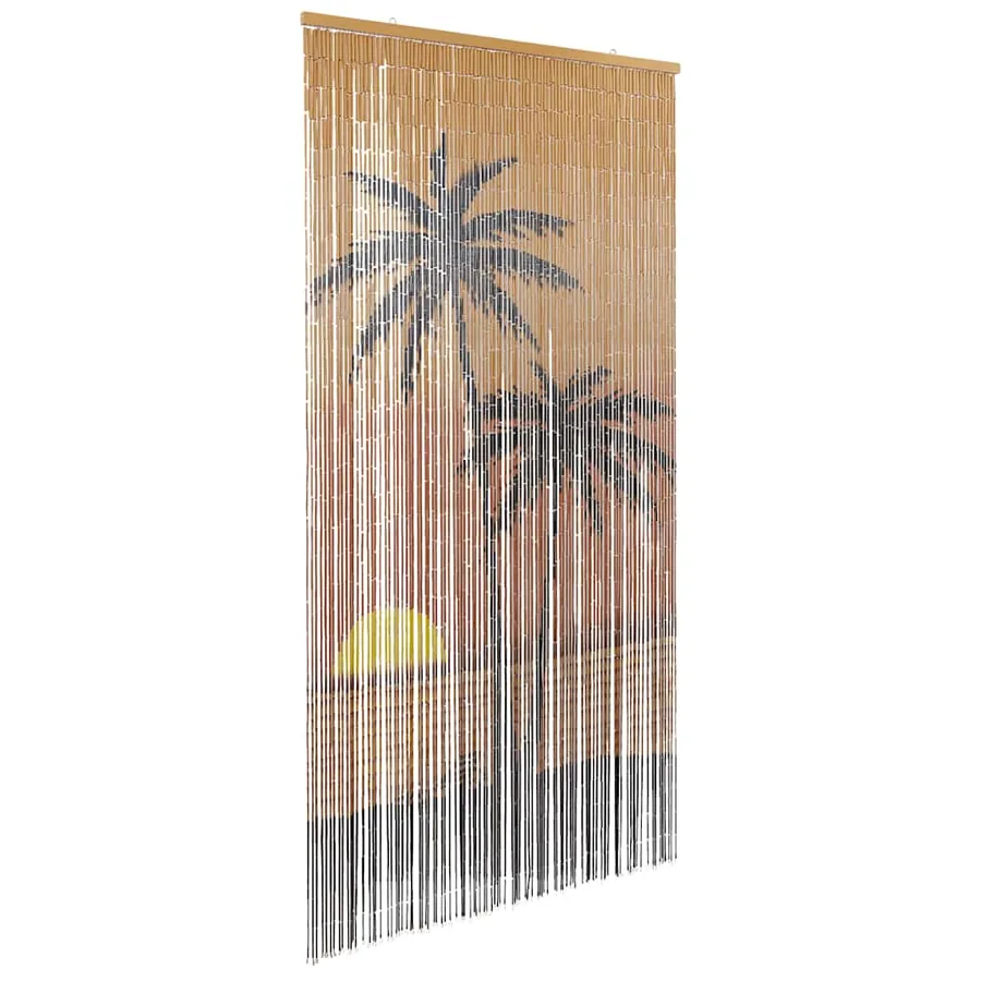 Rideau anti-insectes imprimé palmier 100x220 cm bambou