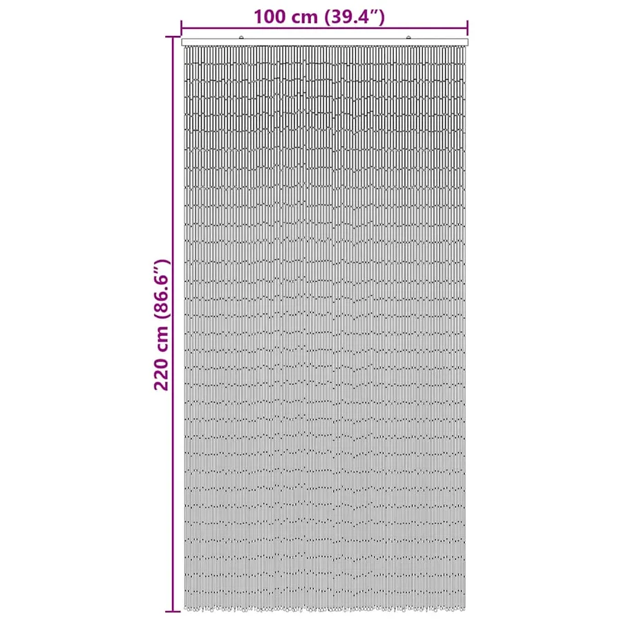 Rideau anti-insectes imprimé palmier 100x220 cm bambou - 8