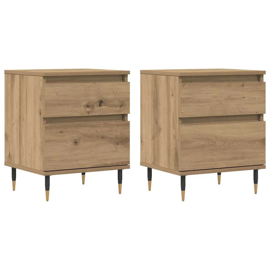 Tables de chevet 2 pcs chêne artisanal 40x35x50 cm - 2